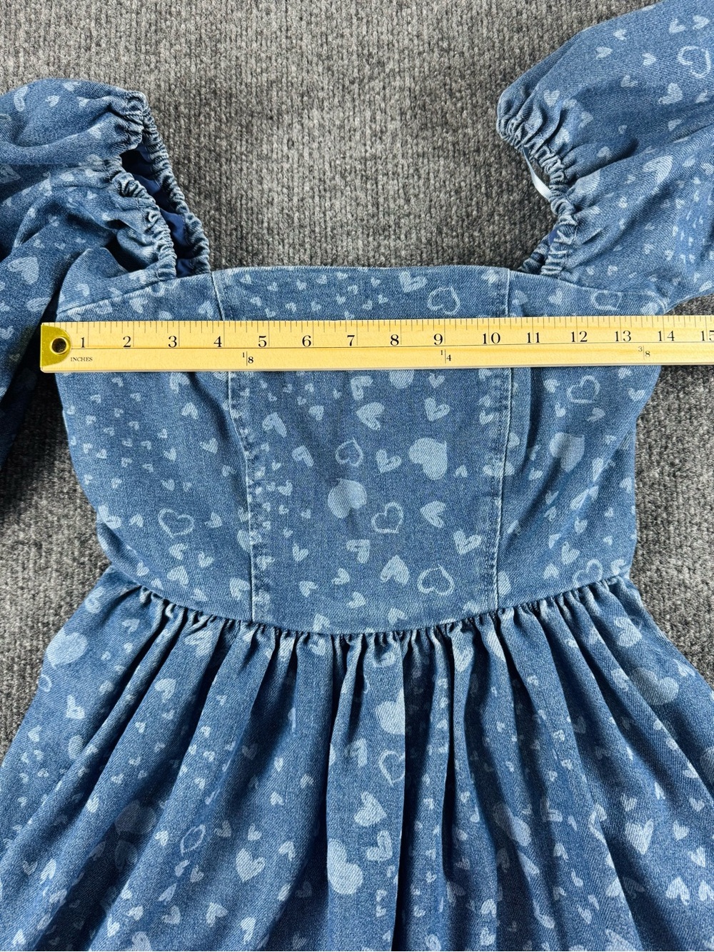 Avec Les Filles Anthropologie Denim BabyDoll Dress with Oversized Bow Detail - Picture 7 of 9